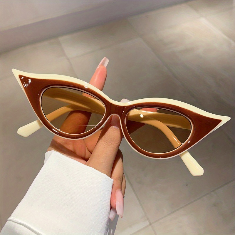 Cat Eye Fashion Sunglasses For Women Men Y2k Color Block Gradient