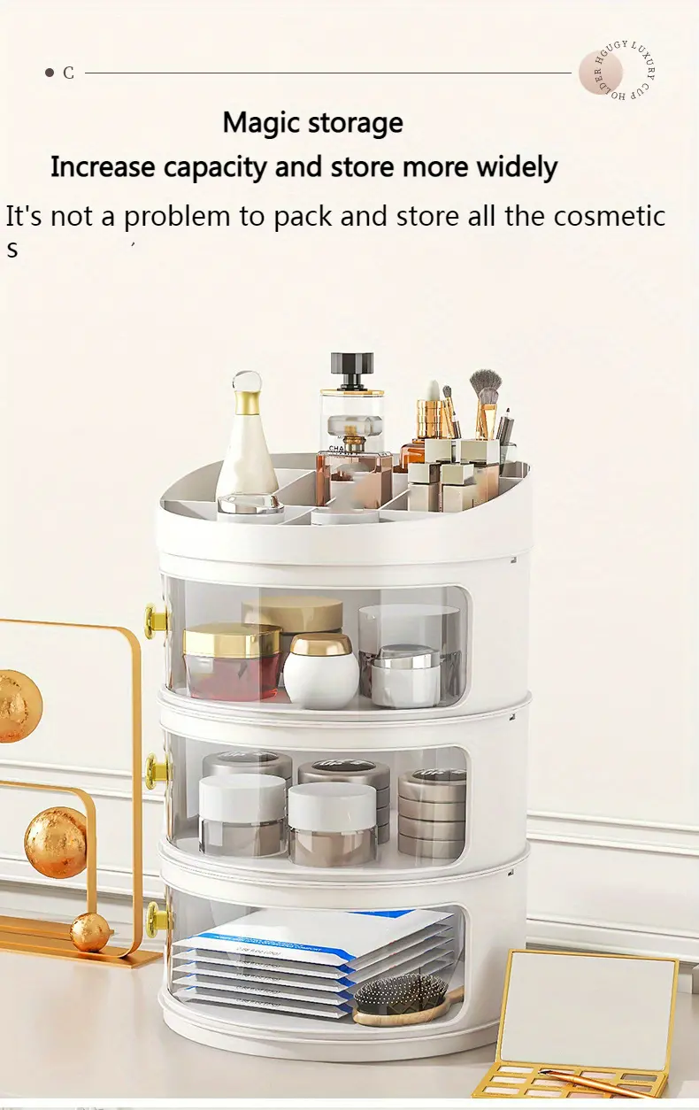 makeup organizer for vanity clear skincare organizers cosmetics organizer for skin care eyeshadow brushes lipstick powders nail polish great for dresser bedroom bathroom details 3
