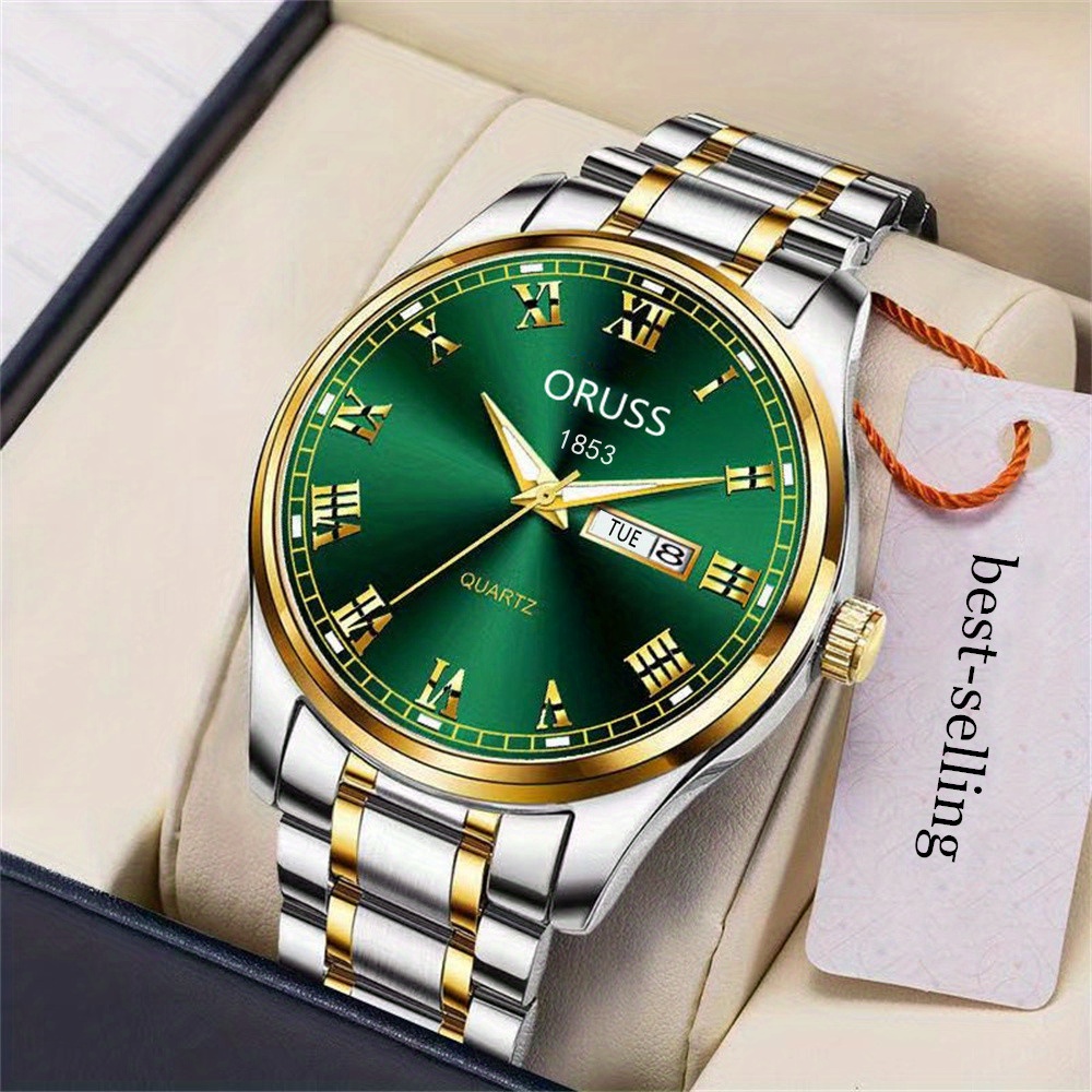 Reloj de hombre de estilo occidental con personalidad, elegante y de alta gama, con ambiente de moda y duradero, con doble calendario cinemático