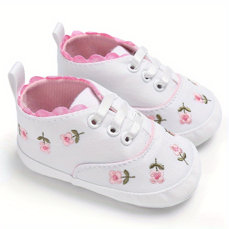 Zapatillas De Deporte Con Flores Bordadas Bonitas A La Moda Temu