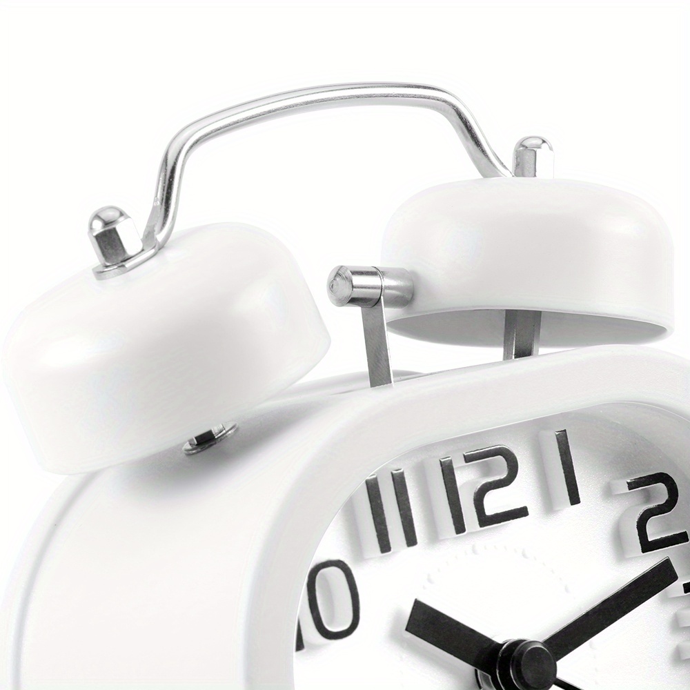 1pc Bedside Battery Powered Simple Alarms Clocks Retro Analogue Alarm