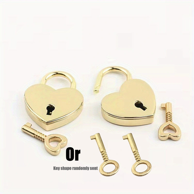 TEMU 1 pz Lucchetto a Forma di Cuore, Mini Lucchetto Retr簷, Serratura a Scatola Stile Retr簷 con Chiave per Portagioie, Scatola di Legno (Design della