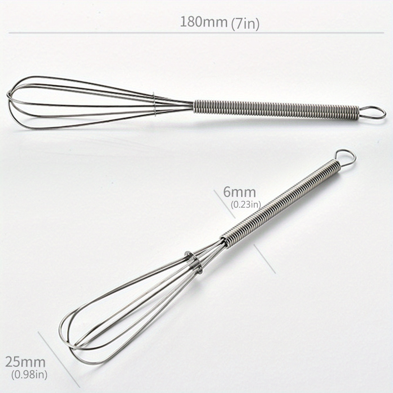 1pc Stainless Steel Mini Whisk Spring Handle Manual Egg Beater Small Egg  Mixer Cream Beater Tool Kitchen Baking Tools