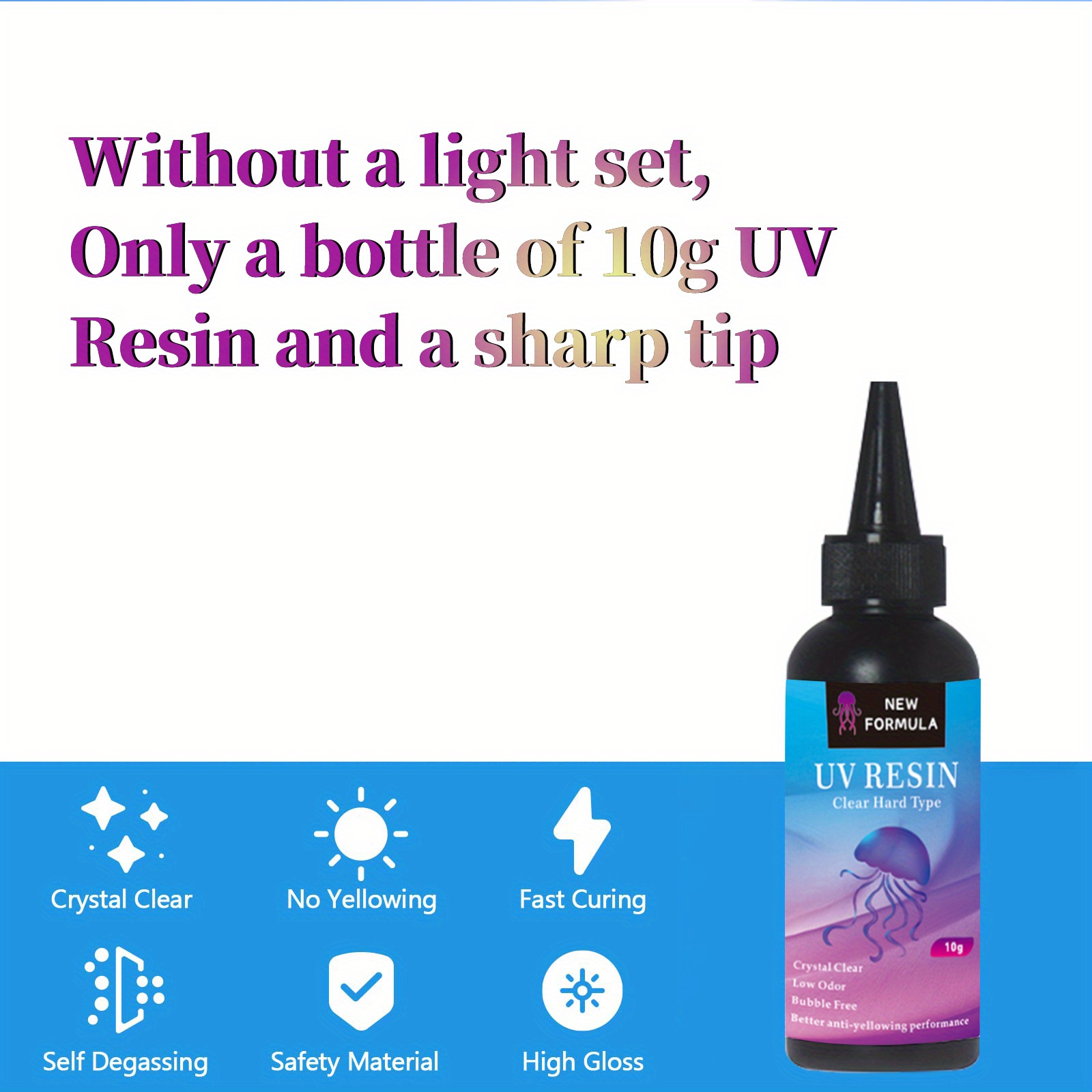 Ultra Low Odor Upgraded Version Without Light Uv Resin Kit - Temu