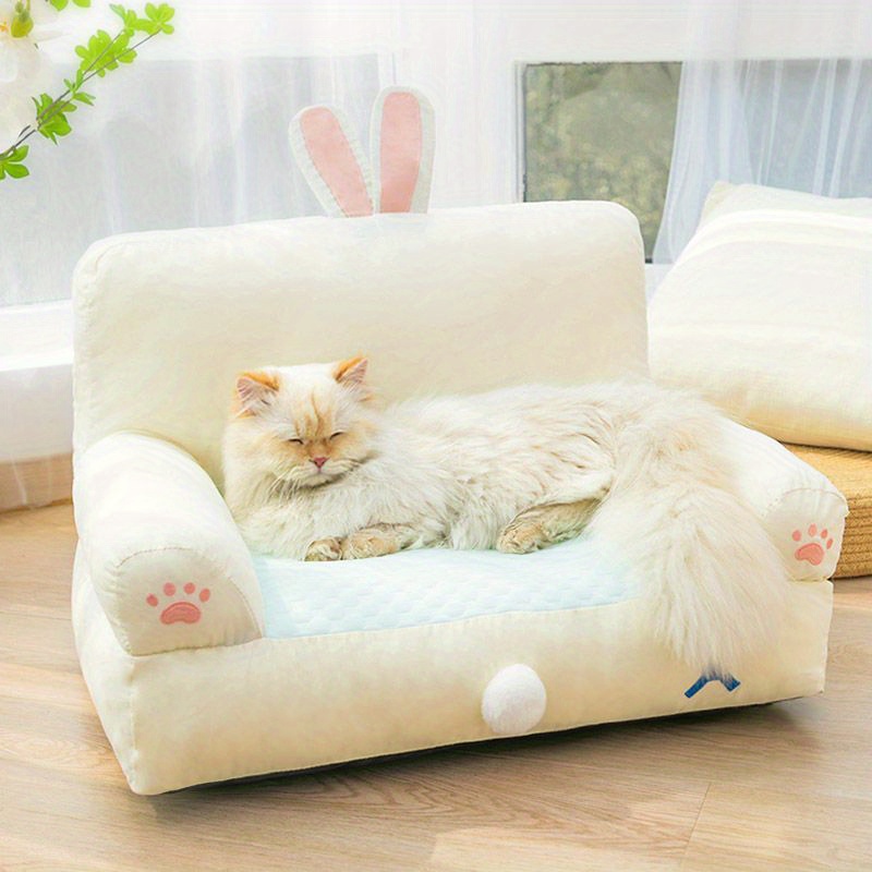 Cozy Summer Pet Bed Keep Your Cat Comfy and Cool with an Ice Mat Sofa