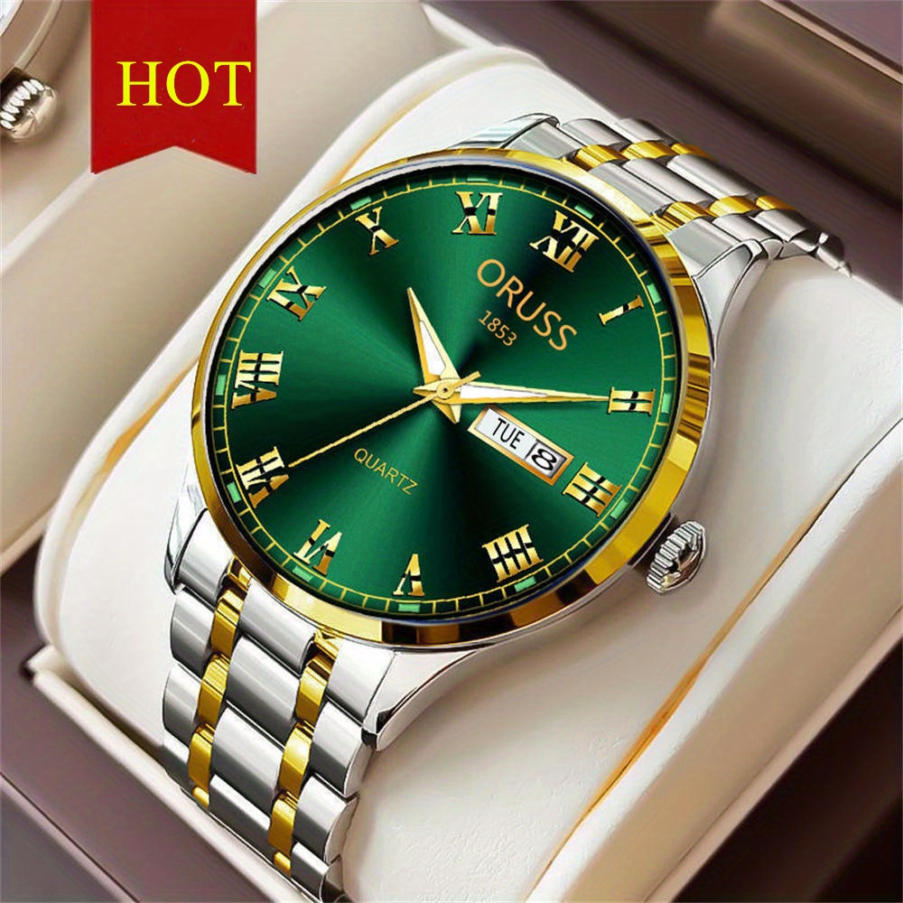 Reloj de hombre de estilo occidental con personalidad, elegante y de alta gama, con ambiente de moda y duradero, con doble calendario cinemático