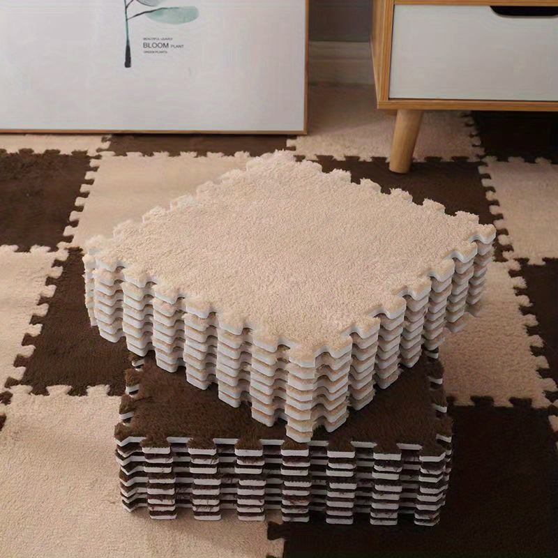 Plushy Puzzle®Plüsch-Puzzle-Schaumstoff-Fußmatte (10 Stück) – My Residence  Design