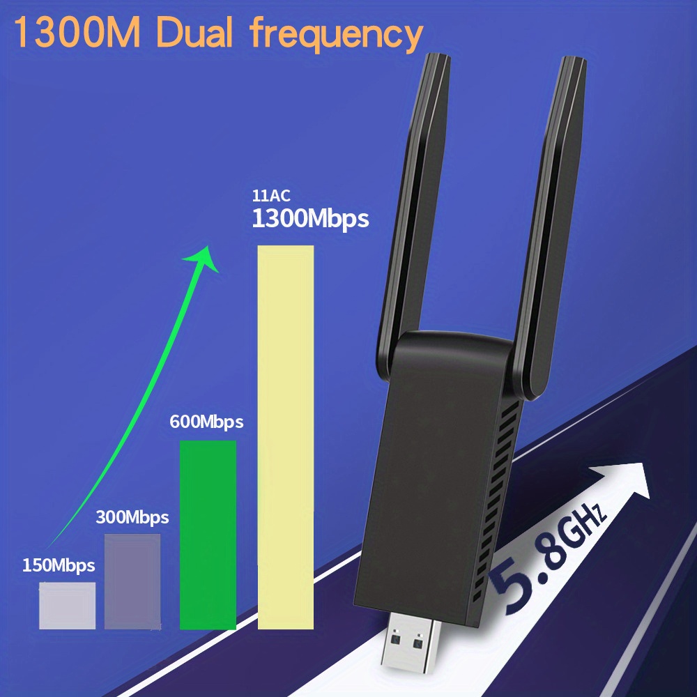 Usb Wireless Card Desktop And Laptop Wifi 6 Gigabit Network Dualband