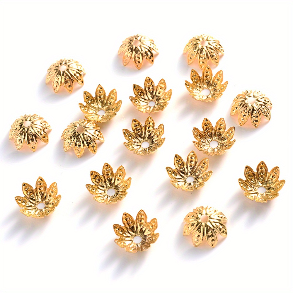 Lotus Flower Metal Beads Loose Spacer Bead Cone - Temu