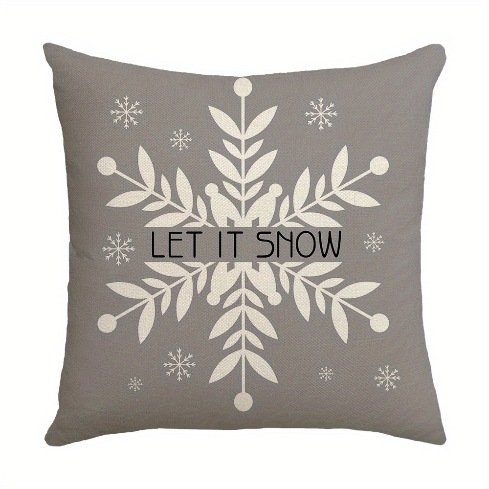 Christmas Snowflake Throw Pillow Covers 18x18 Red Decor Pillowcases Outdoor  Embroidered Cushion For Farmhouse Sofa Office Bed 2pcs