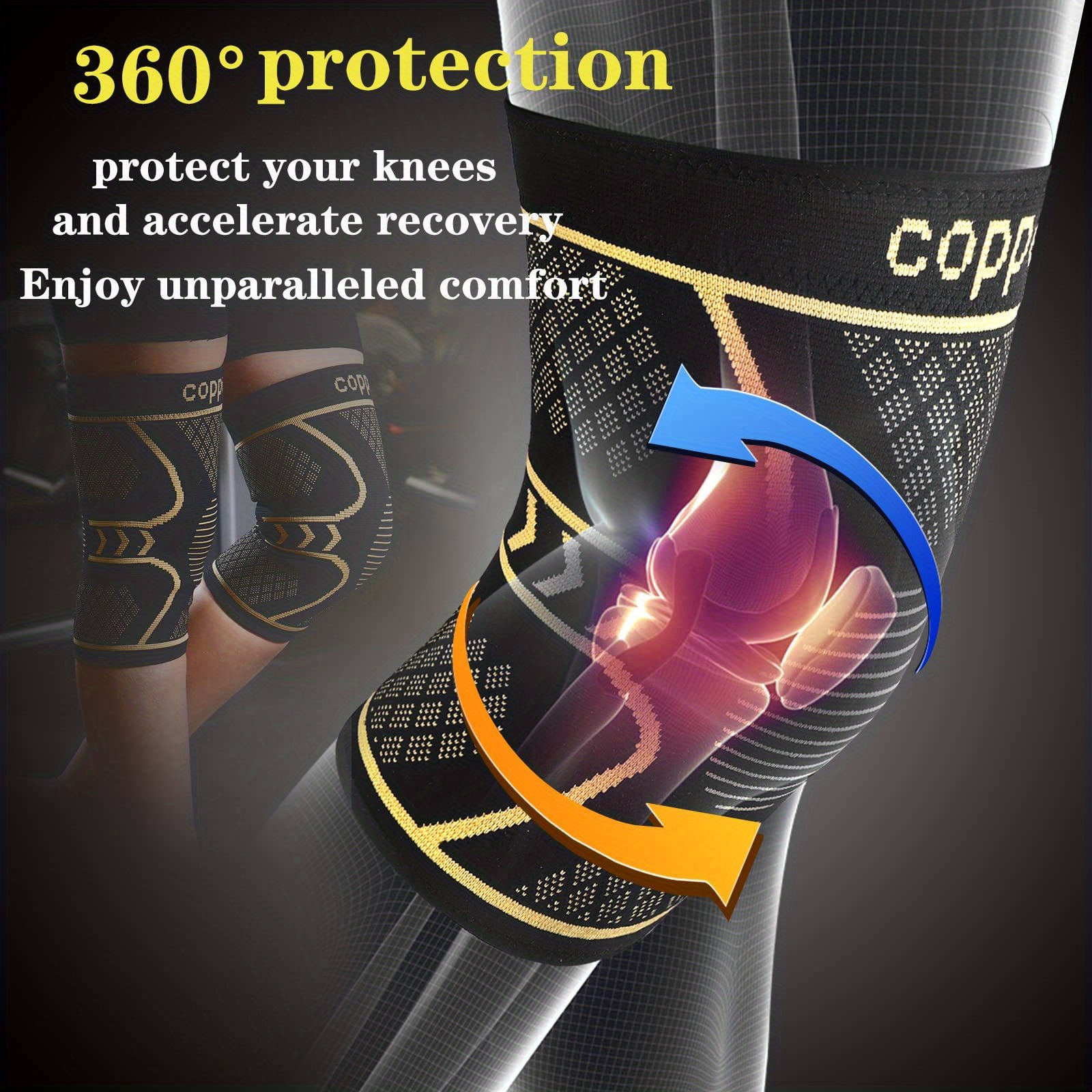 Copper Knee Brace For Women Men Copper Knee Braces For Knee - Temu