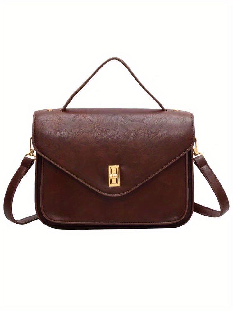 Vintage Flap Envelope Crossbody Bag, Retro Turn Lock Shoulder Bag