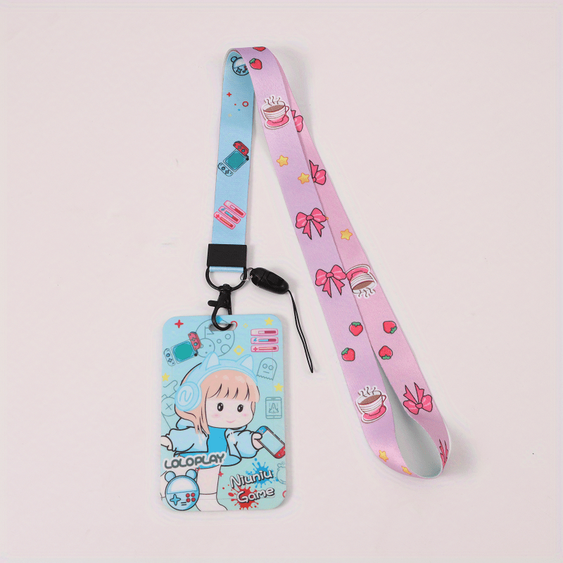 Kawaii Strawberry Bear Badge Holder Nurse Accessories Girls Stuednts Cute  Pink Tonal Cartoon Pass ID Card Holder with Lanyard - AliExpress