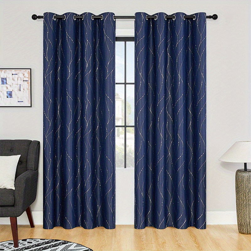 1pc heat insulating geometric pattern curtain oil print blackout curtains for home decor grommet top for bedroom living room office and study room details 6