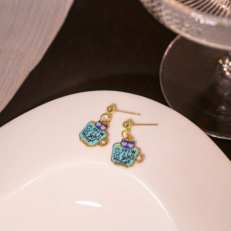 Teacup Cat Earrings Gift for Women