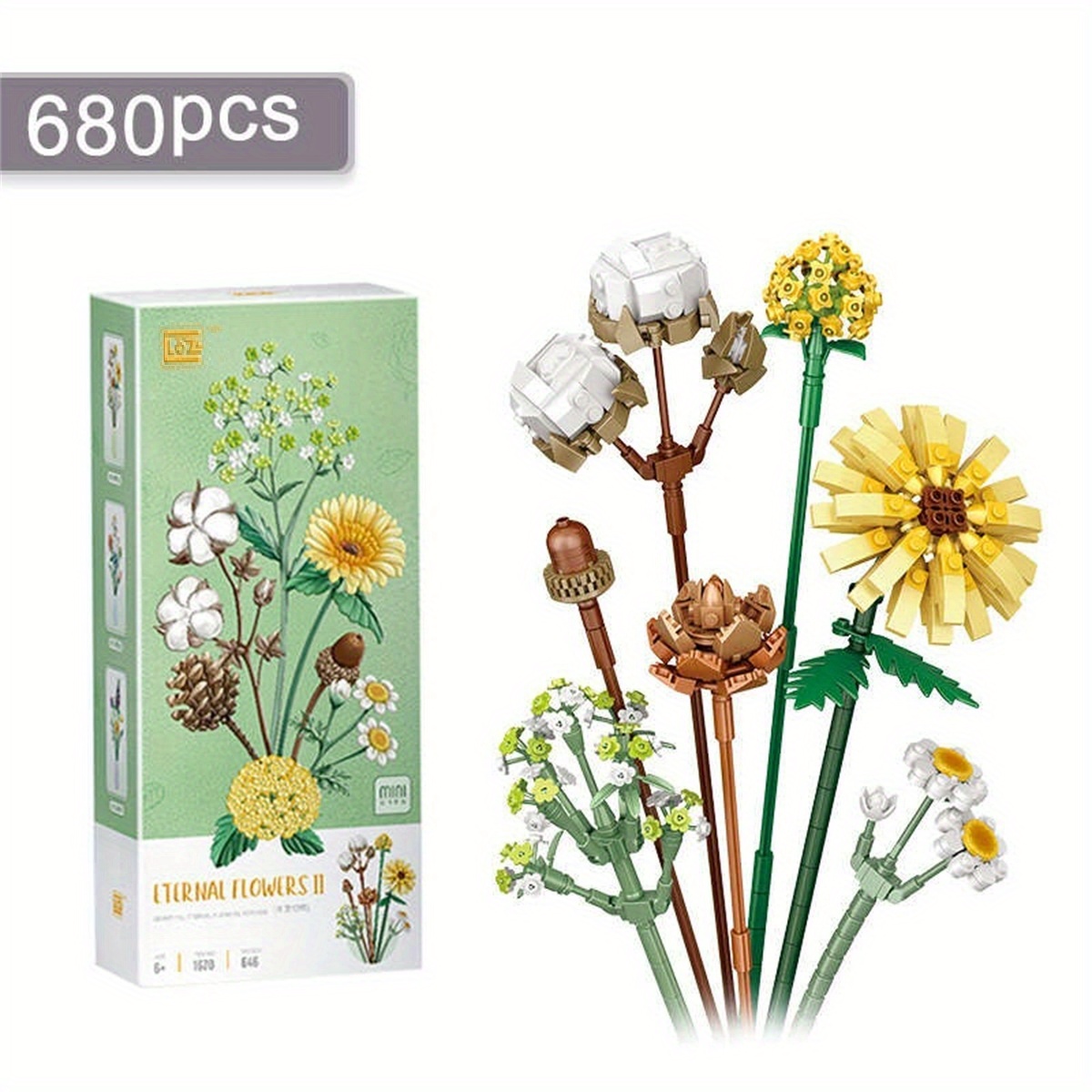 Forever Plated Flowers Set Mini Building Blocks Bouquet Set - Temu