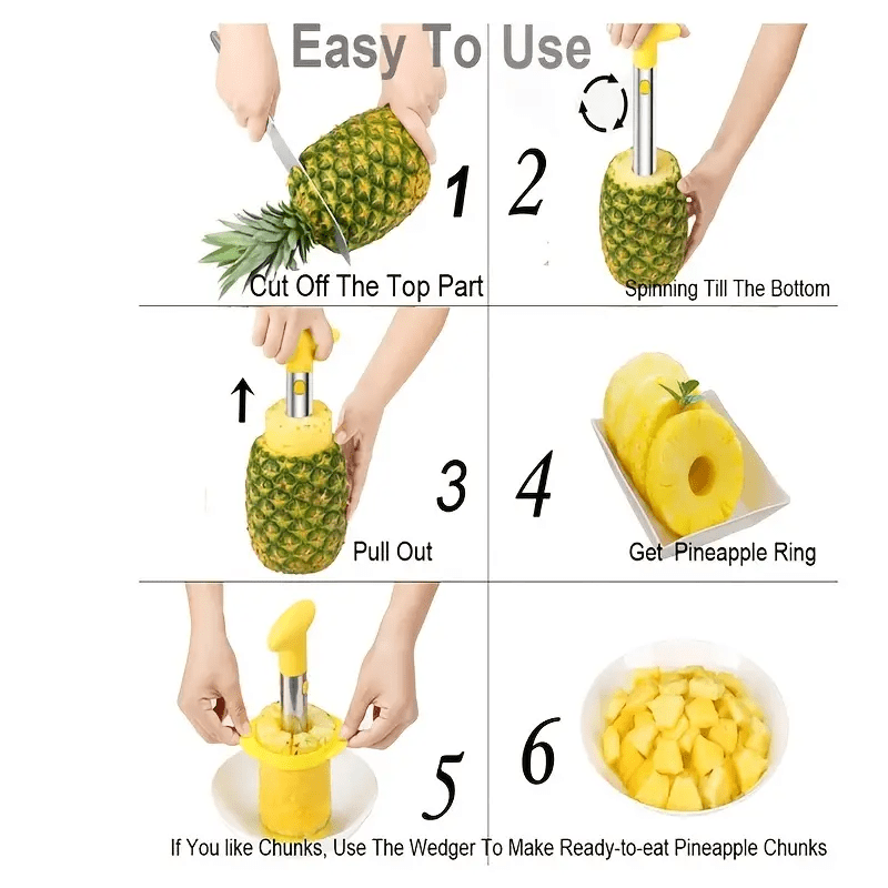 1pc Éplucheur d'ananas en acier inoxydable Retrait de noyau - Temu