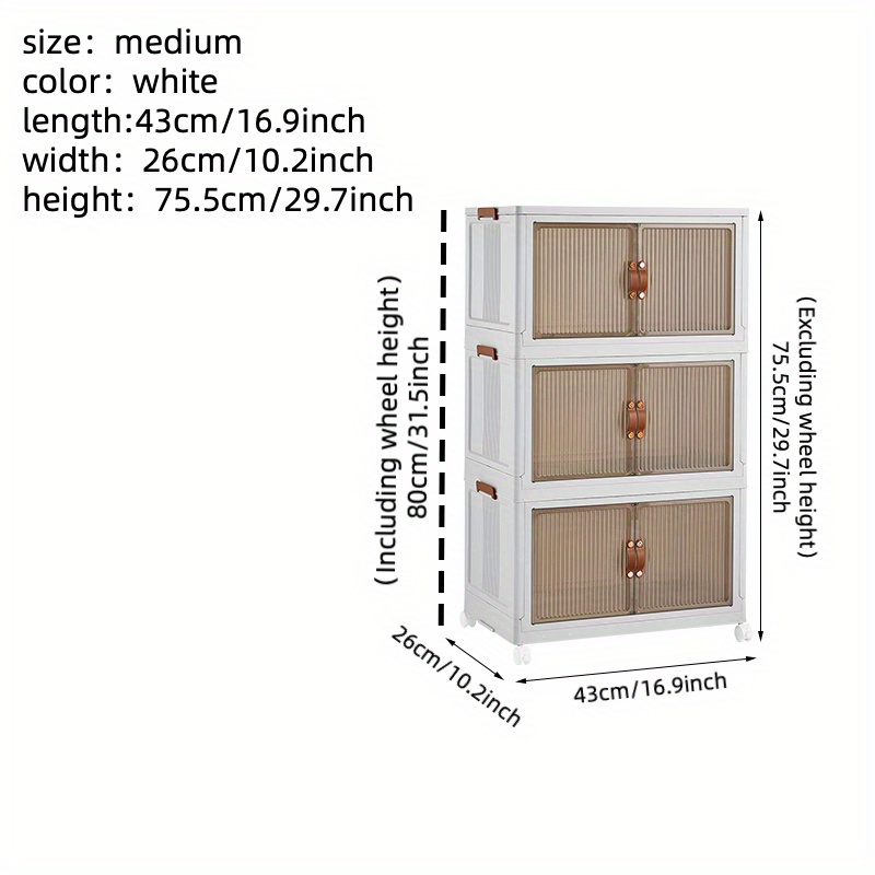 Plastic Storage Box Double Door Folding Storage Cabinet - Temu