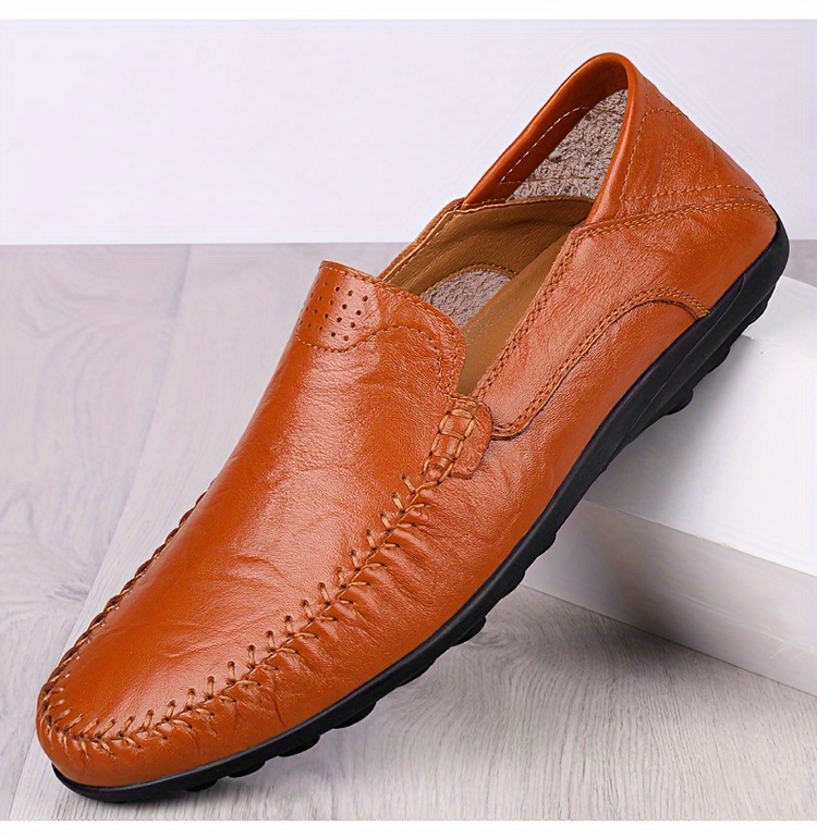 Mens Loafer Shoes Handmade Stitching Casual Slip On Shoes - Men's Shoes ...