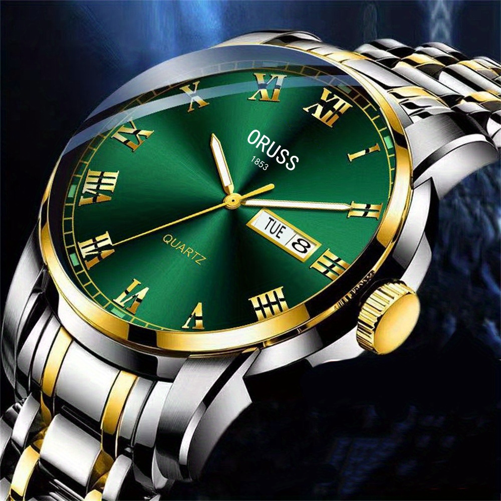 Reloj de hombre de estilo occidental con personalidad, elegante y de alta gama, con ambiente de moda y duradero, con doble calendario cinemático