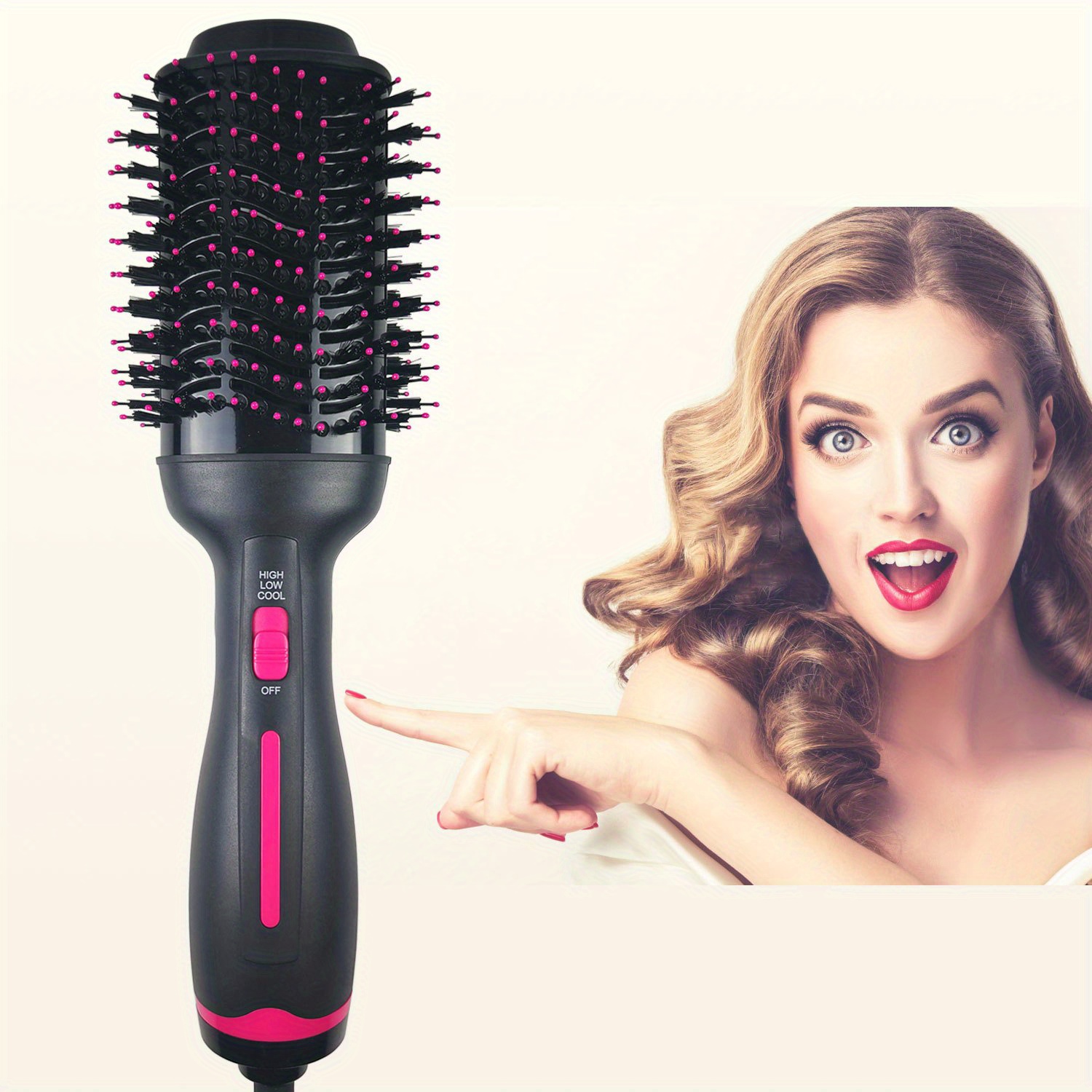 hair dryer brush hot air brush 3 in 1 drying brush hair dryer volumizer diy hair styling tool for all hair types details 0