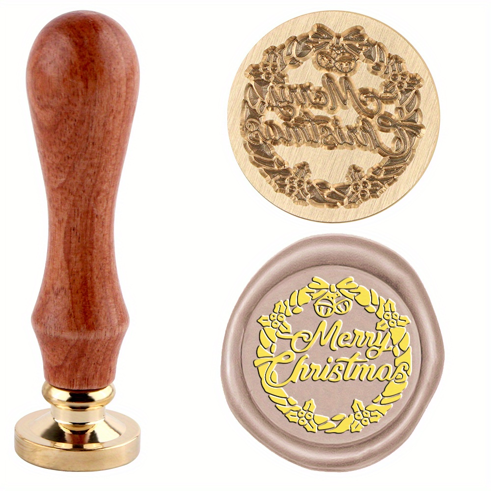 Merry Christmas Decorations Wax Seal Stamp with Burgundy Wood Handle # –  Nostalgic Impressions