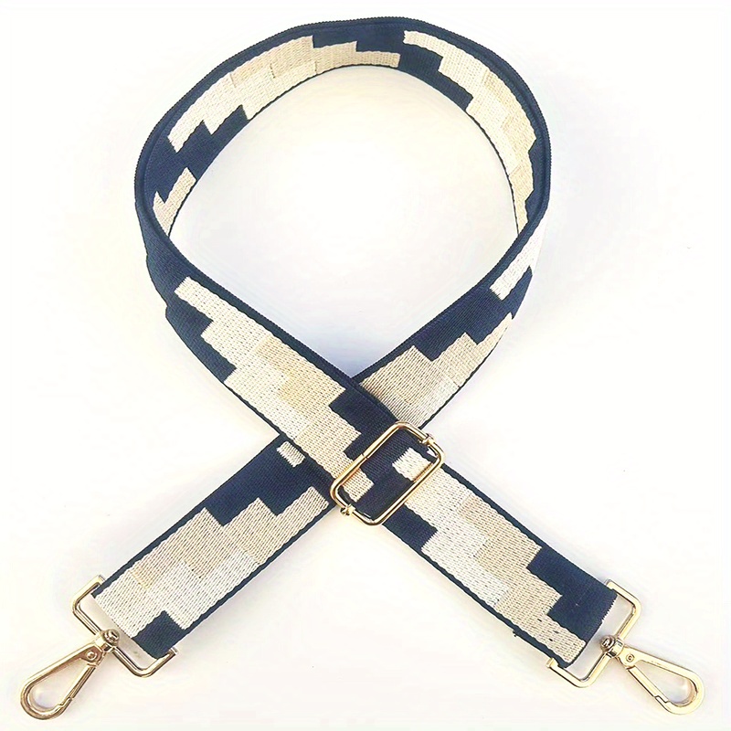 Colorblock Bag Strap Geometric Pattern Adjustable Travel Accessories
