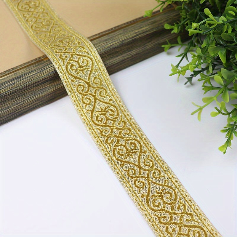 1pc 3.3cm Woven Jacquard Ribbon Heart Pattern Lace Trim For Garment Curtain Clothing Handmade Accessories Sewing Lace Fabric