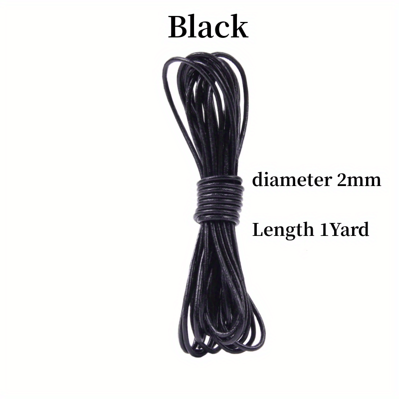 2 Yards 2MM Cowhide Round Leather Cords Rope String For Jewelry Making  Bracelet Necklace Jewelry Making Lanyards DIY Crafts, Black, Natural Brown  Genu