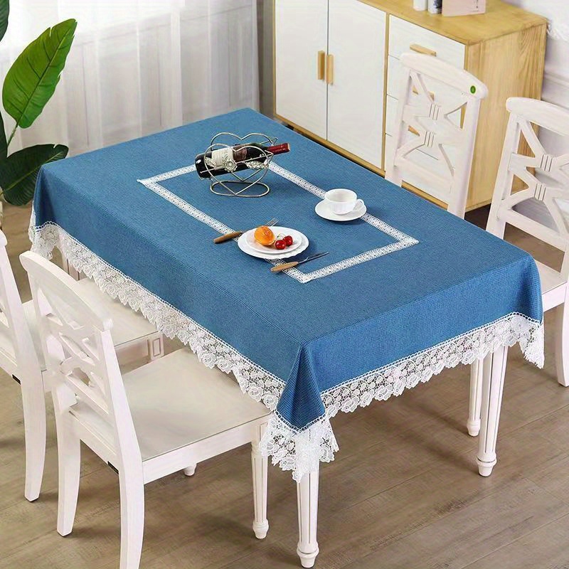 Cotton Linen Tablecloth Wrinkle Proof for Kitchen Dining Party Coffee Table Mat