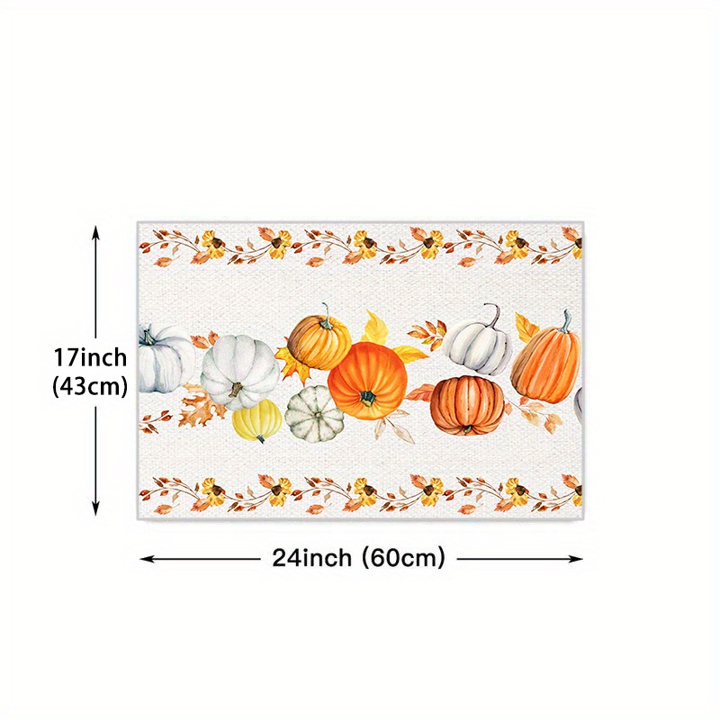 Fall Pumpkin Print Floor Mat Thanksgiving Harvest Kitchen - Temu