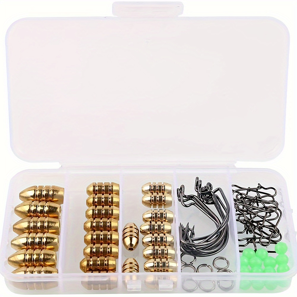 Fishing Sinkers Set Brass Sinker Weights Jig Hooks Plastic - Temu