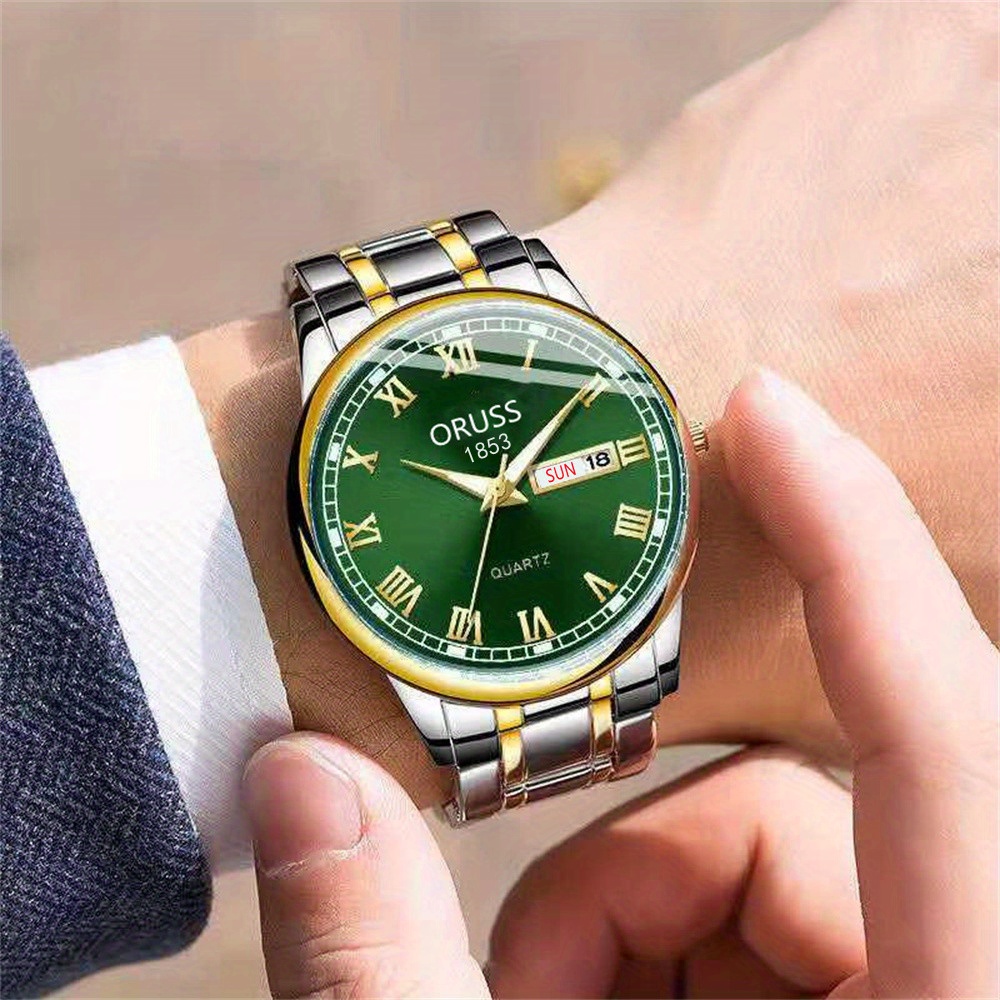 Reloj de hombre de estilo occidental con personalidad, elegante y de alta gama, con ambiente de moda y duradero, con doble calendario cinemático