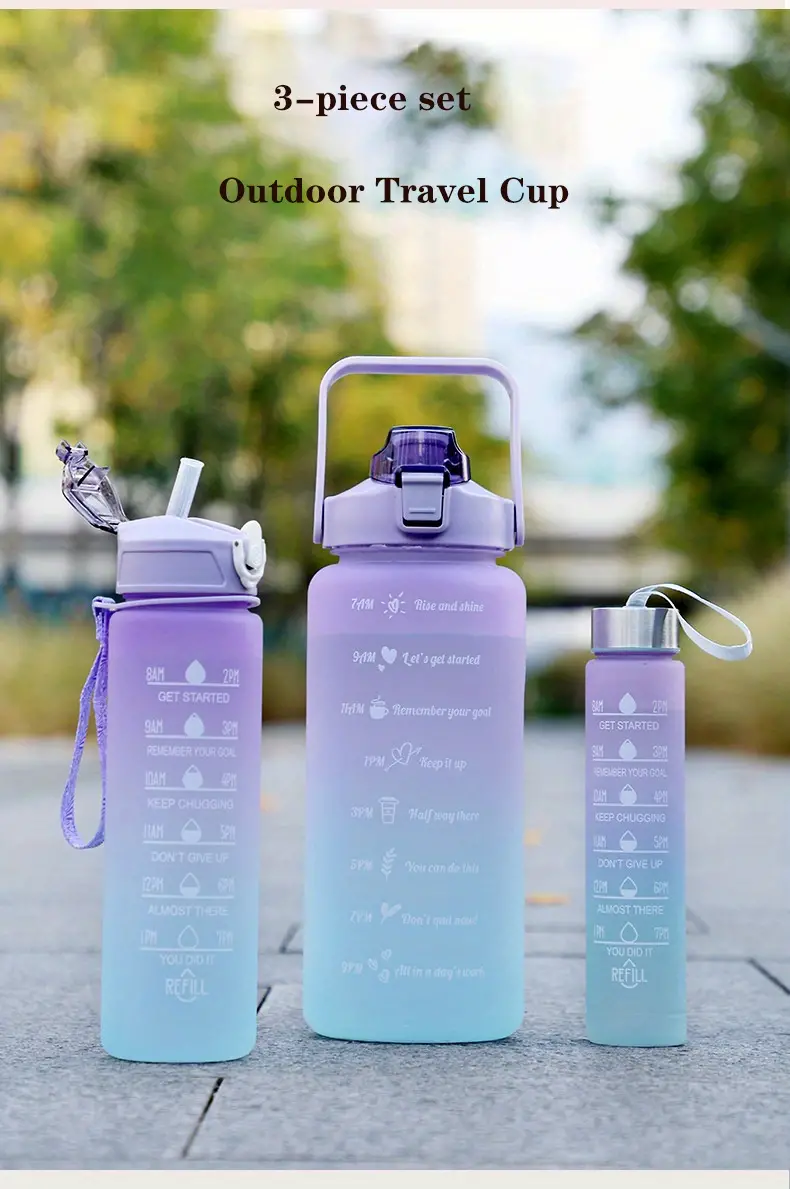 Leakproof Gradient Water Bottles Lockable Lid For Outdoor - Temu
