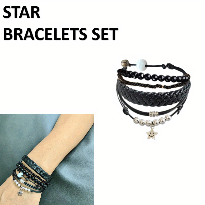 Y2K Bracelet Sets - 6 Sets Stackable Bracelets Multi-Color Boho Jewelry Hippie Bracelets, Gift, Handmade Bead Bracelet, Silent Bell Bracelets Set