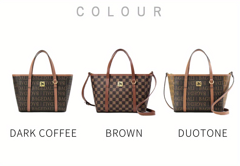 BAGEDALI Ladies Printed Tote Handbag High-capacity Leather Elegant