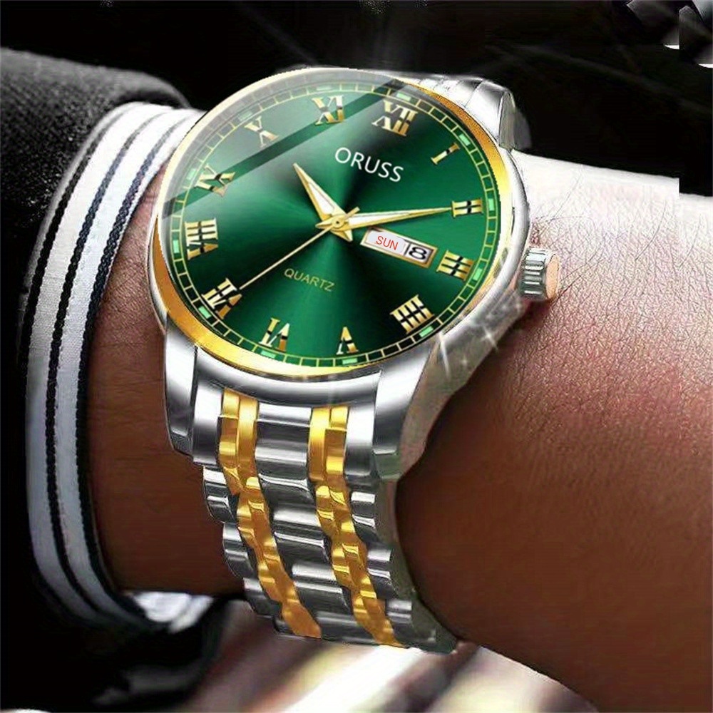 Reloj de hombre de estilo occidental con personalidad, elegante y de alta gama, con ambiente de moda y duradero, con doble calendario cinemático