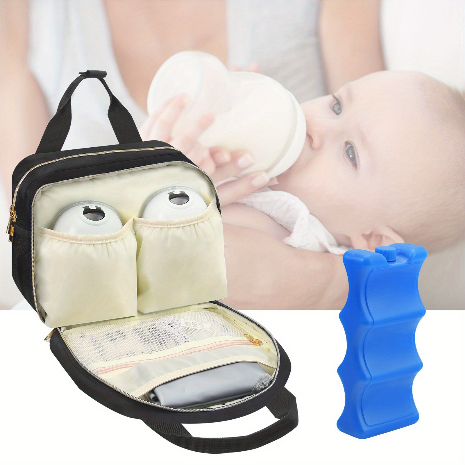 Portable Breast Pump Bag With Ice Pack Accessories The - Temu