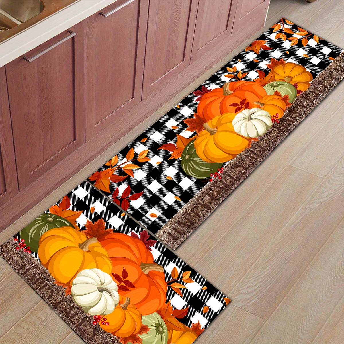 Fall Dish Drying Mat for Kitchen Counter Hello Pumpkin Drying Pad
