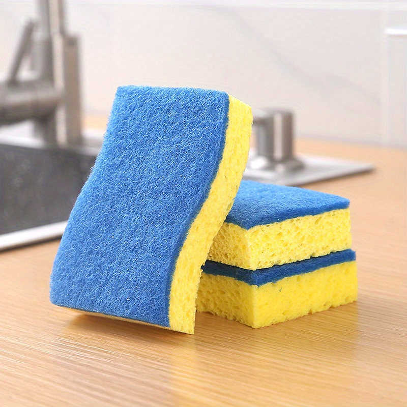 Kitchen Scrub Sponges - Non-Scratch Dishwashing Sponge for Cleaning Dishes,  pots and Pans - 10 Pack (Blue)
