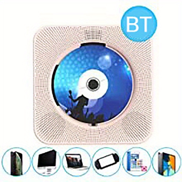  Reproductor de CD, reproductor de CD Bluetooth 5.0 con altavoz  de alta fidelidad, reproductor de CD portátil SHIWAKOTO para el hogar  reproductor de música de CD con control remoto, lindo reproductor