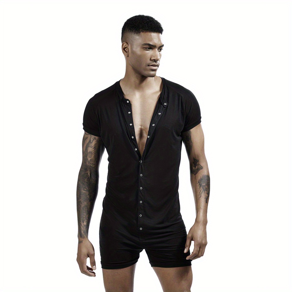 Men's button up discount onesie