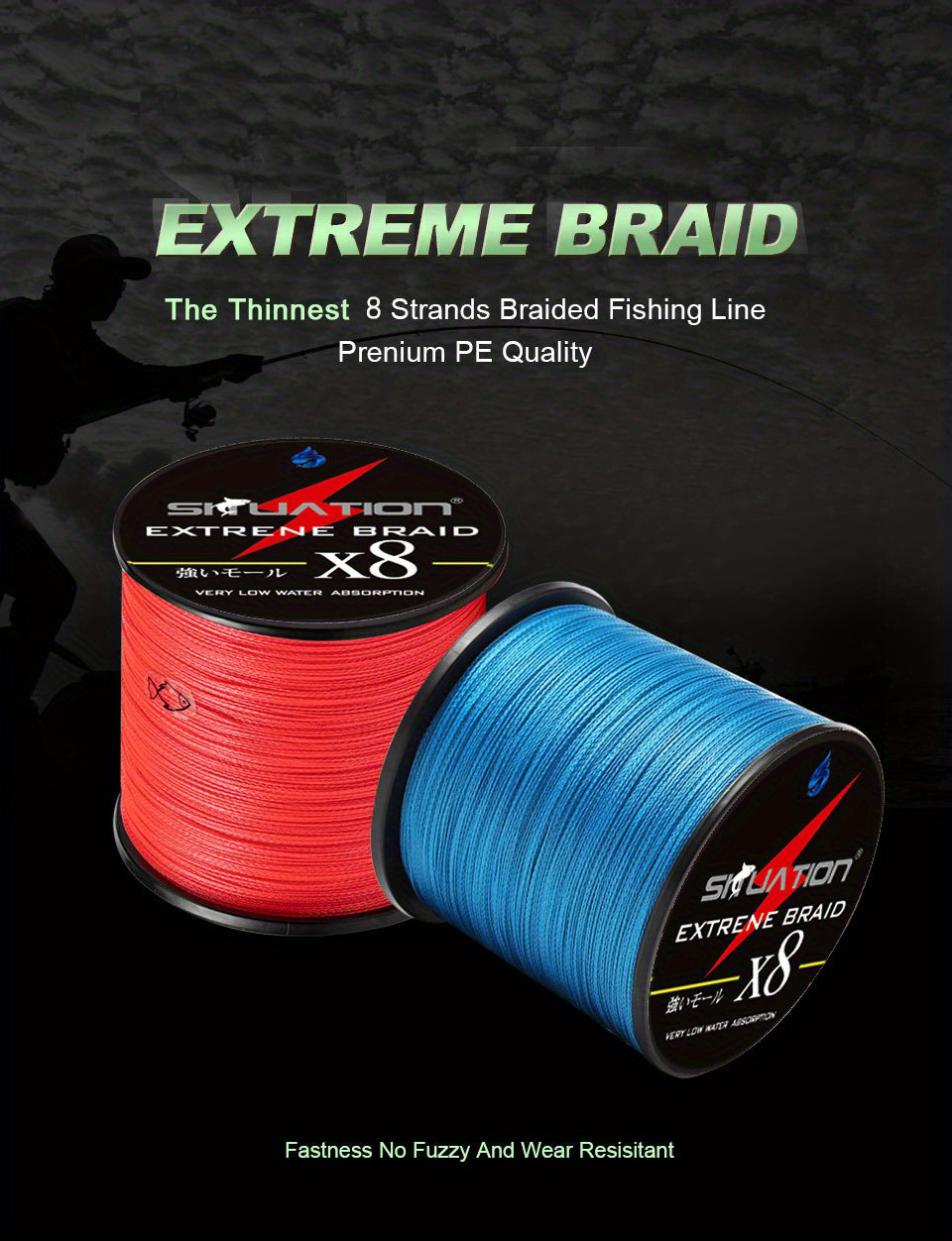 Generic 100m Braided Sea Fishing Line X8 Multi-Filament Smooth