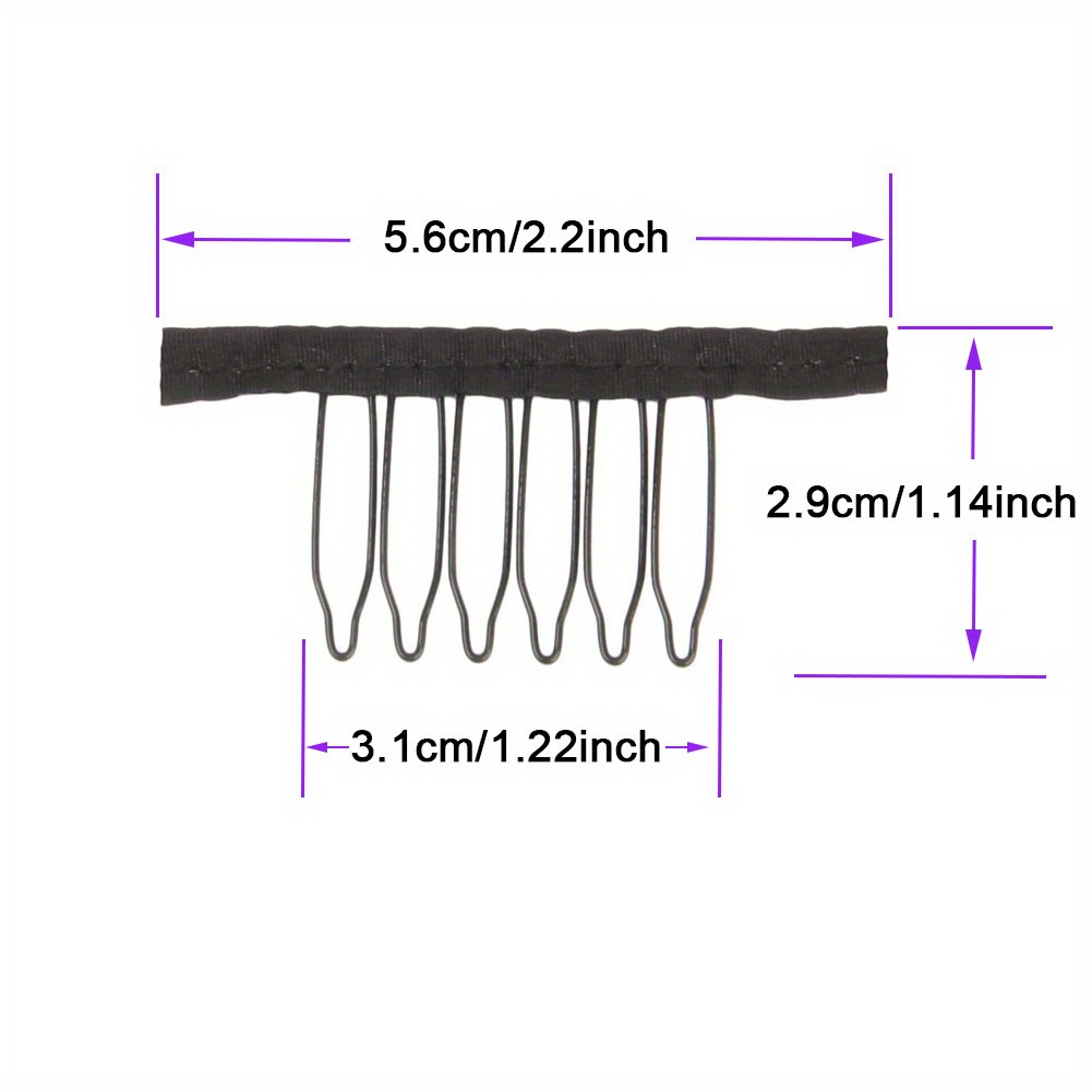 Wig Clips For Fixing Wigs 6 teeth Combs For Make Wig Steel - Temu