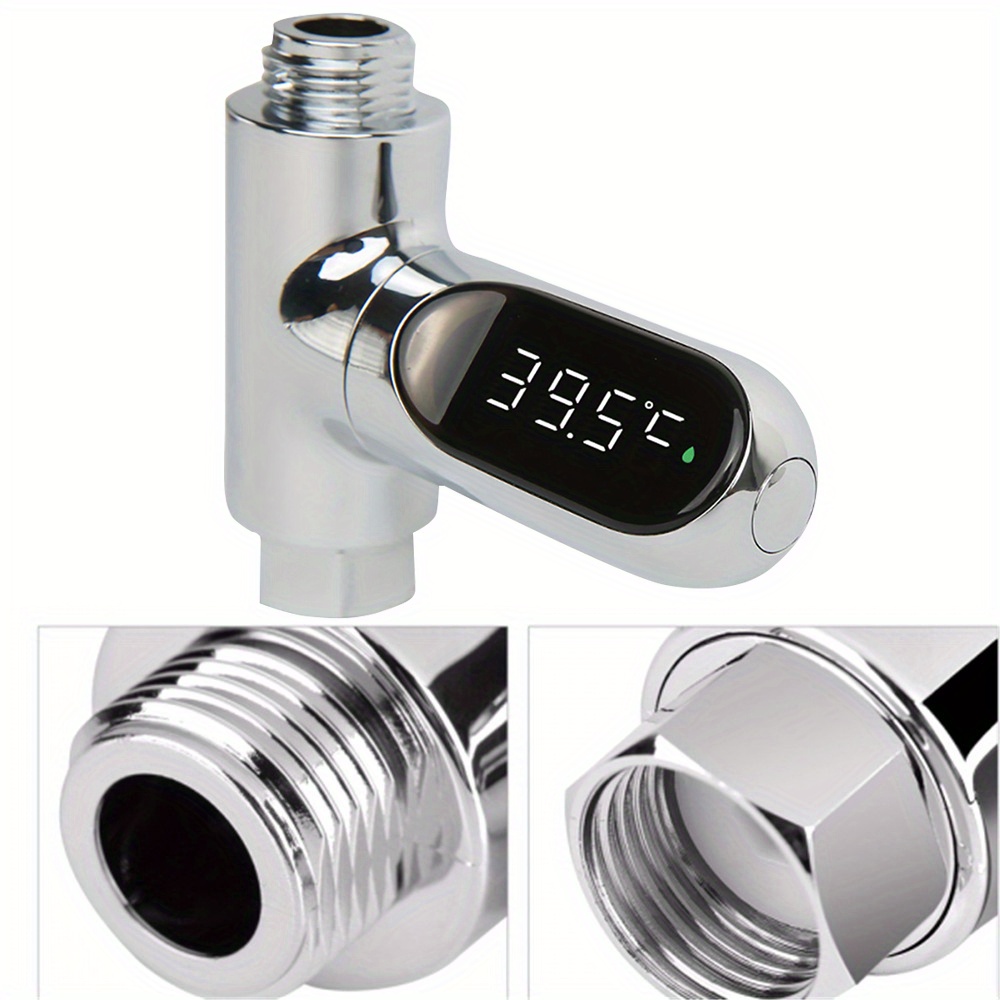 Led Display Household Water Shower Thermometer Flow Selfpowered Water