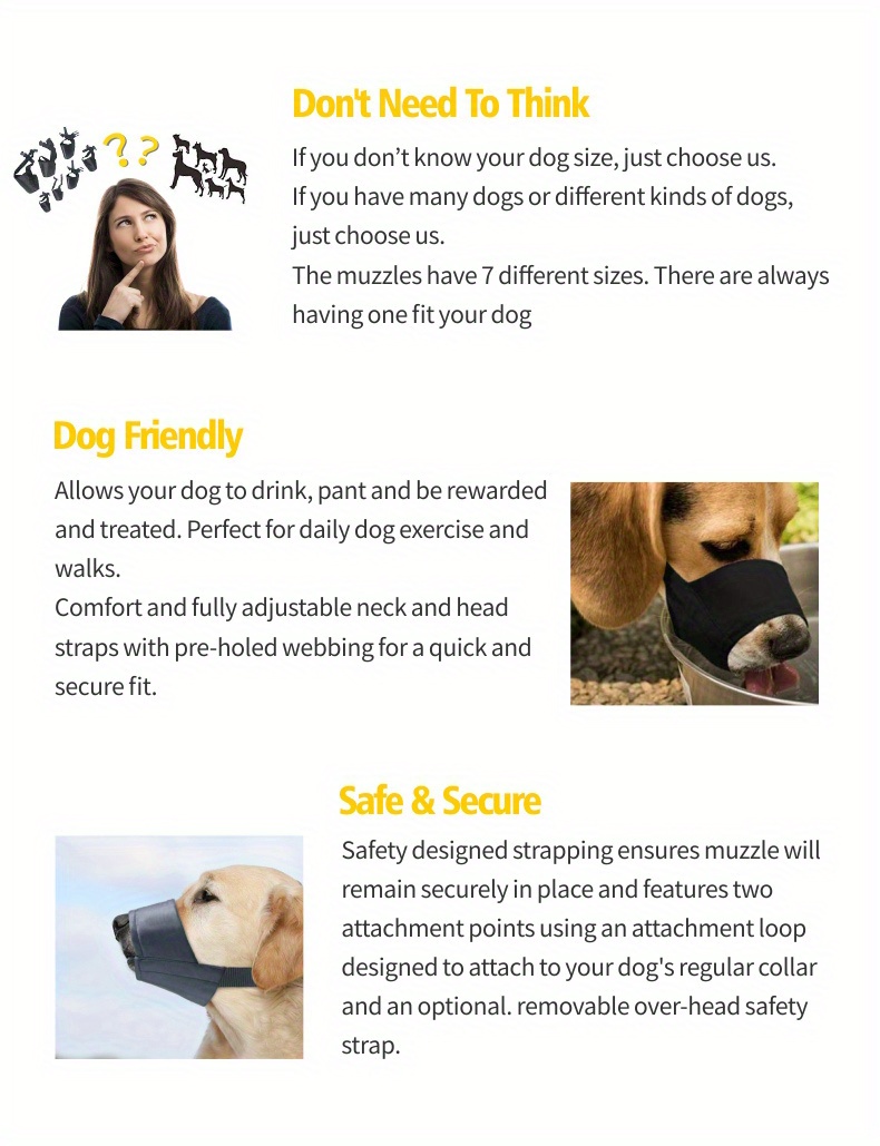 7pcs adjustable dog mouth cover anti bite anti barking pet Temu