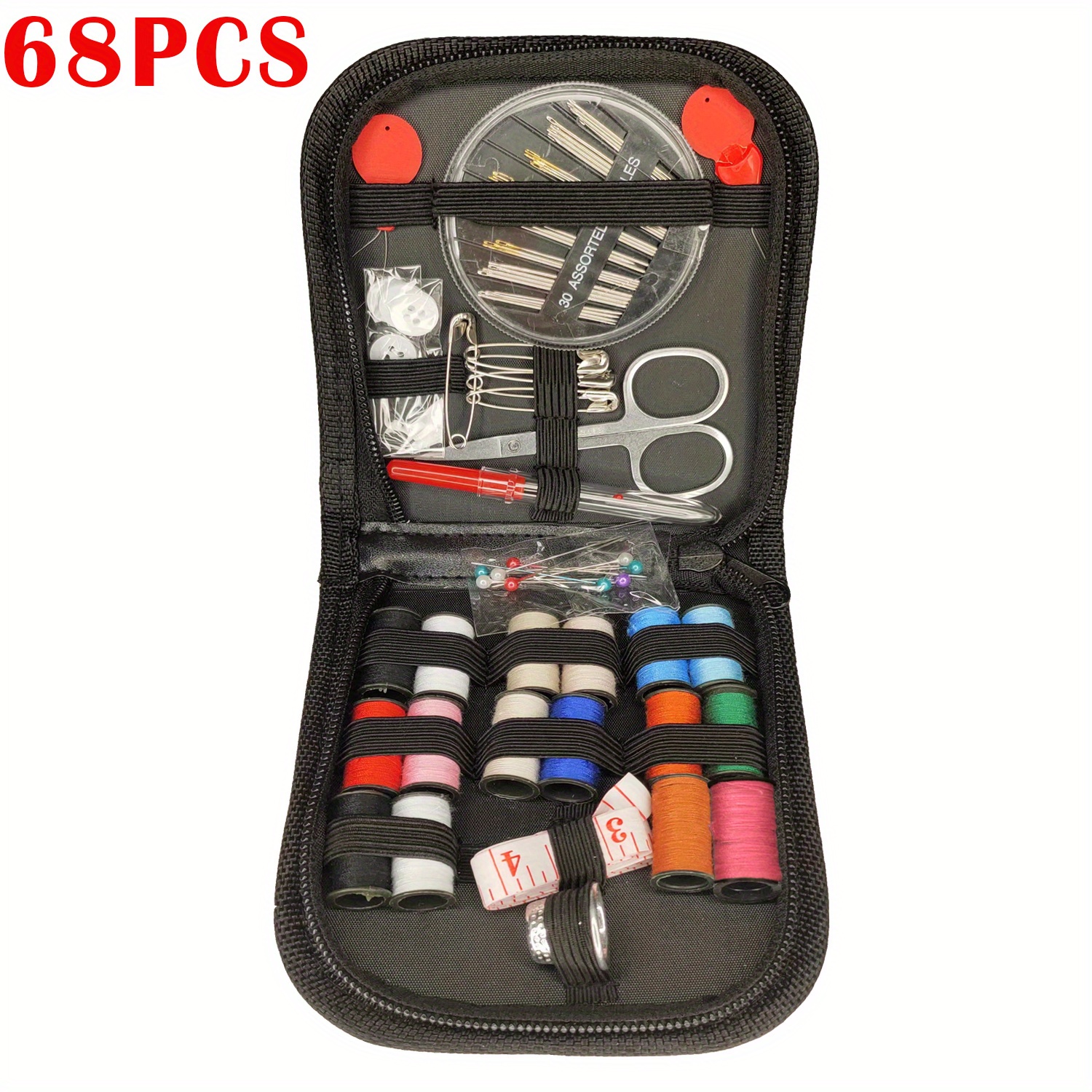 WANSHUNLMI Red Sewing Project Kit, 140Pcs Family Travel Sewing Kit Portable  Small Traveler Sewing Supplies Repair Kit Thread Accessories DIY Sewing