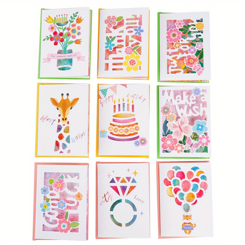 Creative Simple Folding Hollow Greeting Card With Envelope - Temu