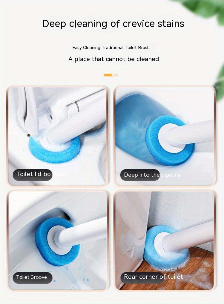 Bathroom Cleaning Tool Toilet Brush Set, Disposable Cleaning Solution Brush  Head, Non Perforated Wall Mounted, Fragrant Toilet Brush - Temu