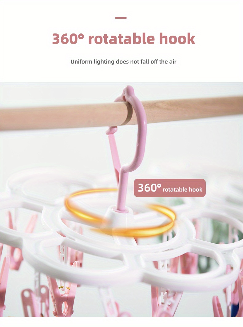 1pc   clothes hanger with 16 clothespins for socks bras and underwear     for easy drying and organization details 3